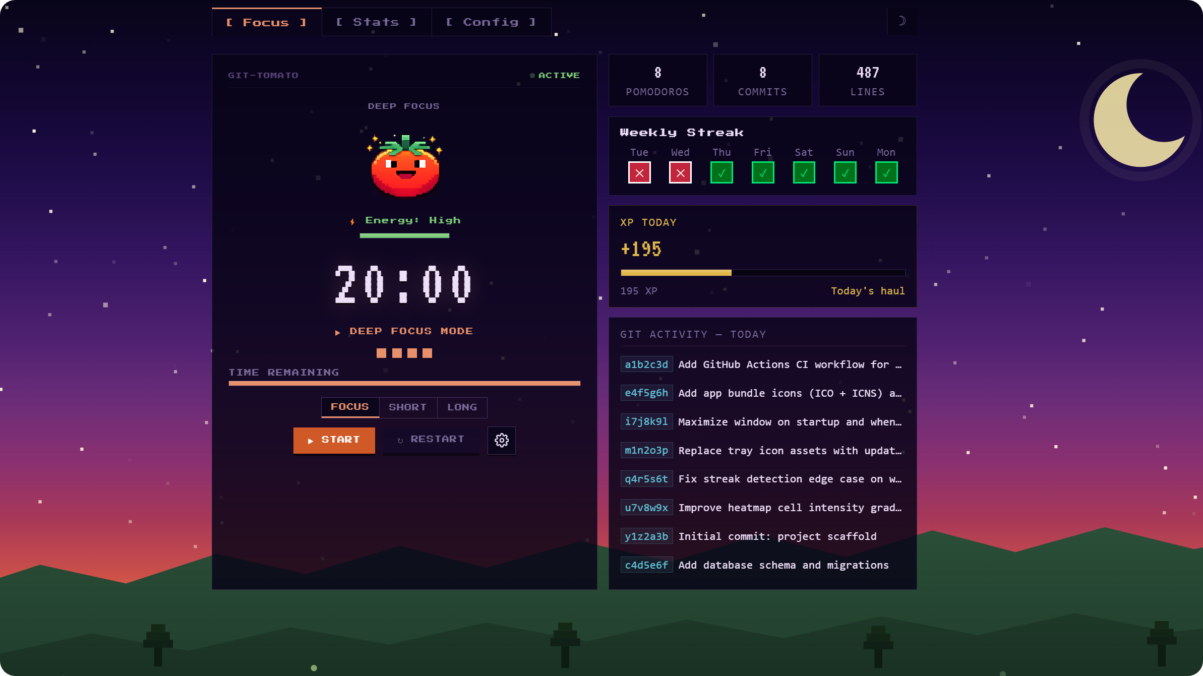 git-tomato night mode